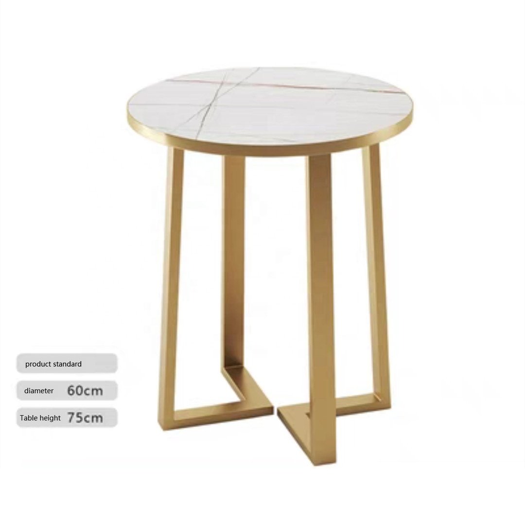 Commercial Light Luxury Furniture Square Table Marble Western Restaurant Stainless Steel Gold rectangle Table