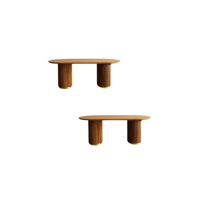 Araya Dining Table made of Solid Teak or Sungkai Wood, Various Marble, Various Wood Finishing size (P160 x W80 x H75cm)