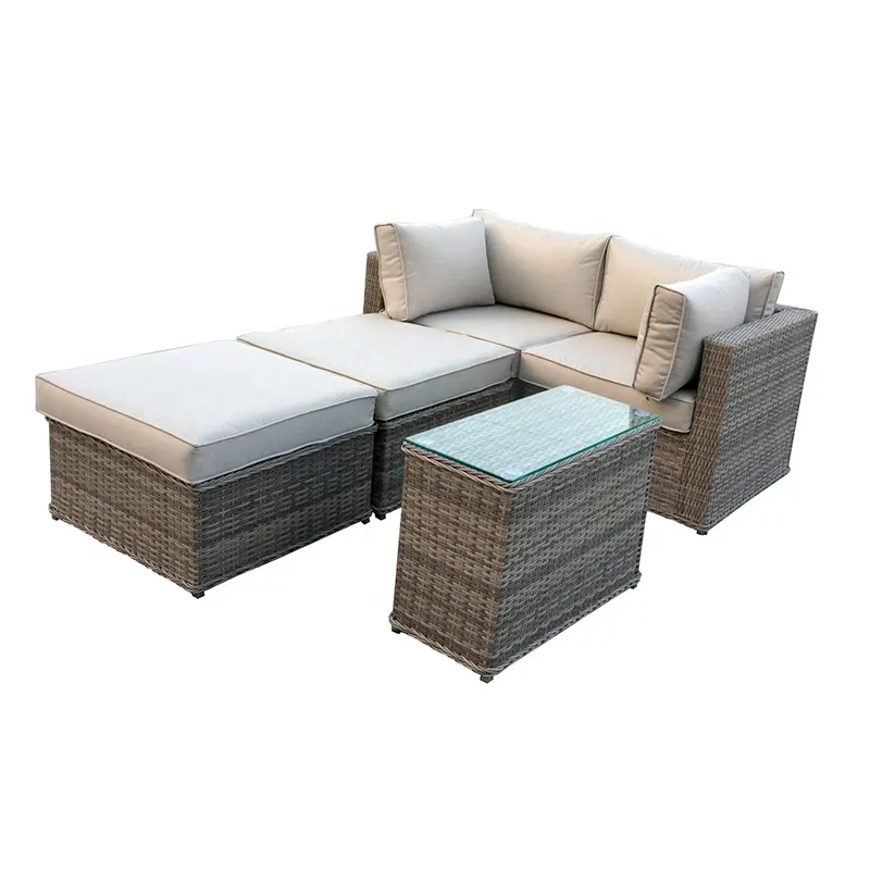 PE Rattan 3 pieces Rising Table Dining Patio Garden KD Sofa Outdoor Furniture Set Rattan Garden Outdoor Furniture