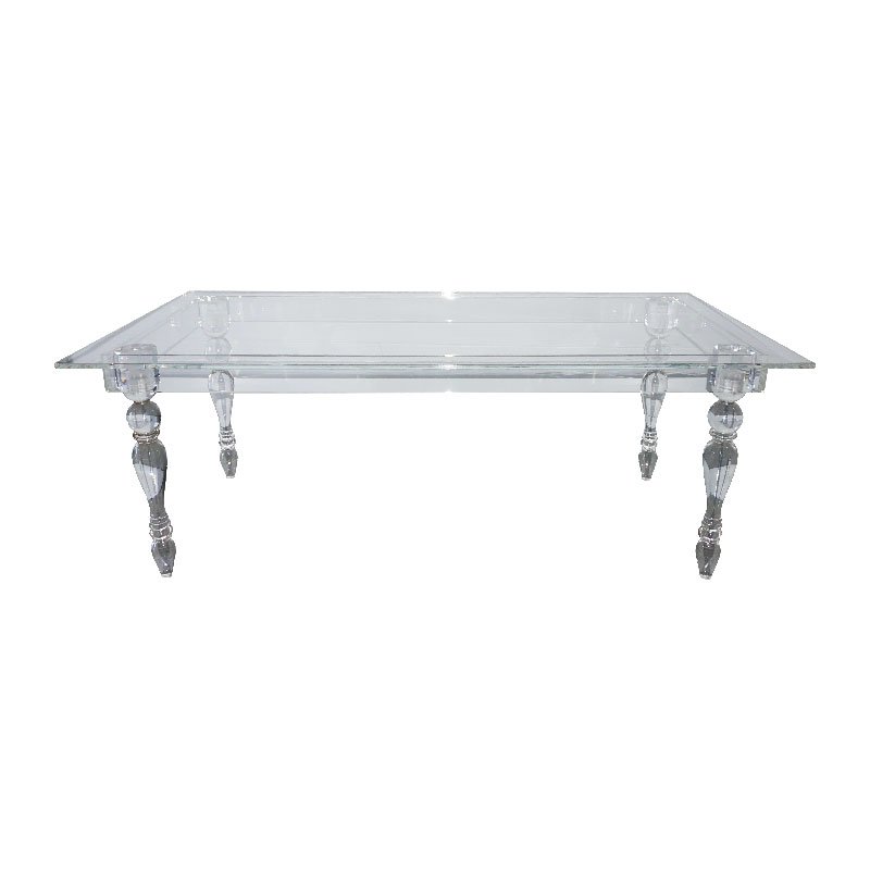Modern Rectangular Transparent Acrylic Dining Table New Design Wedding Party Restaurant Banquet Living Room