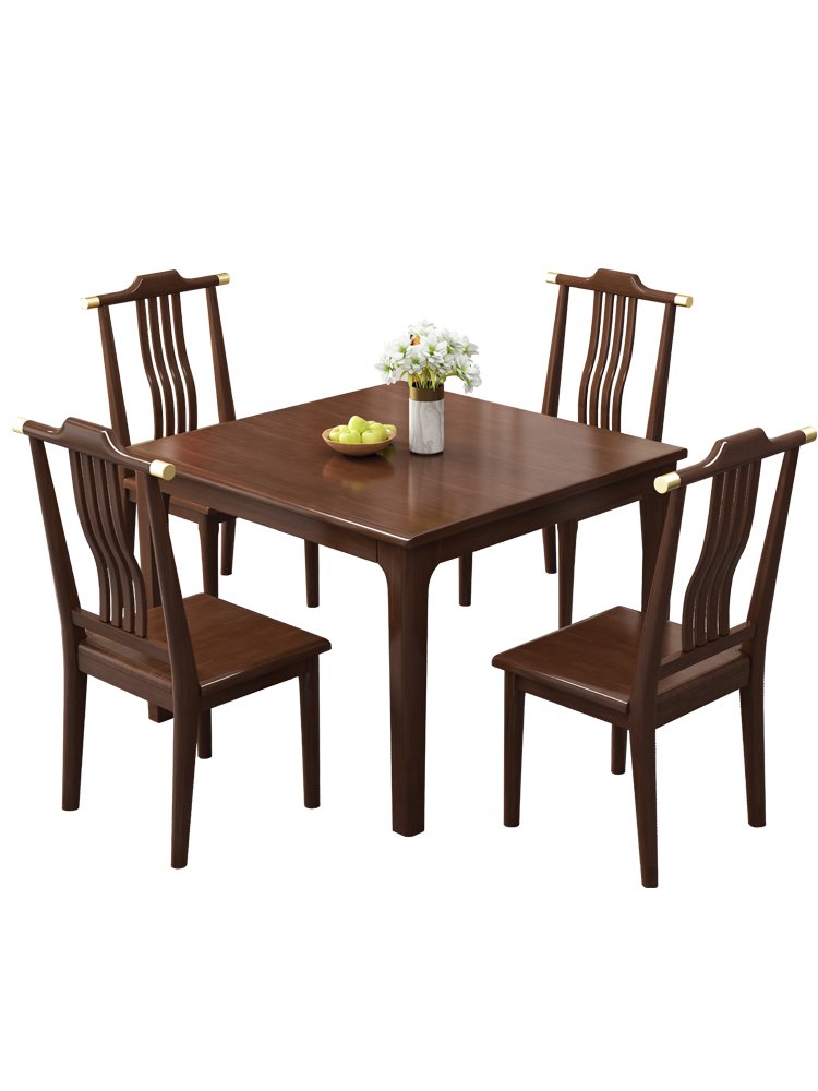 Solid wood dining table four people small home square table modern Chinese leisure living room small coffee table