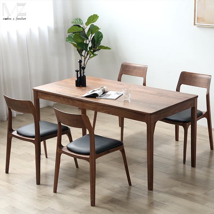 High Quality Nordic Modern Style Wood Home Kitchen Dinning Furniture Solid Wood 4 Seater Chairs Dining Room Table Sets For 8