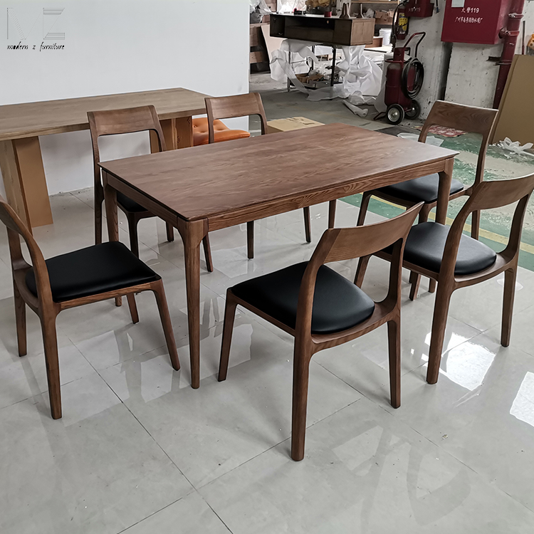 High Quality Nordic Modern Style Wood Home Kitchen Dinning Furniture Solid Wood 4 Seater Chairs Dining Room Table Sets For 8