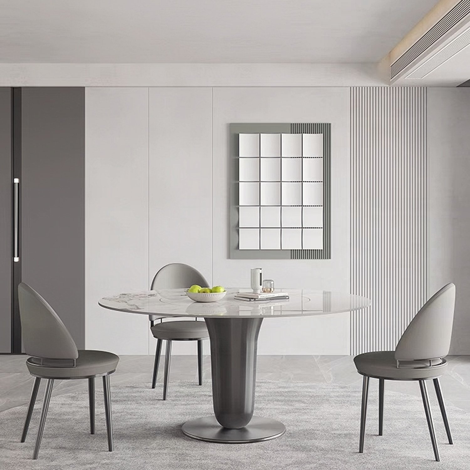New Luxury Dining Tables Dining Room Furniture Cream White Sintered Stone Counter Top Dining Table Set