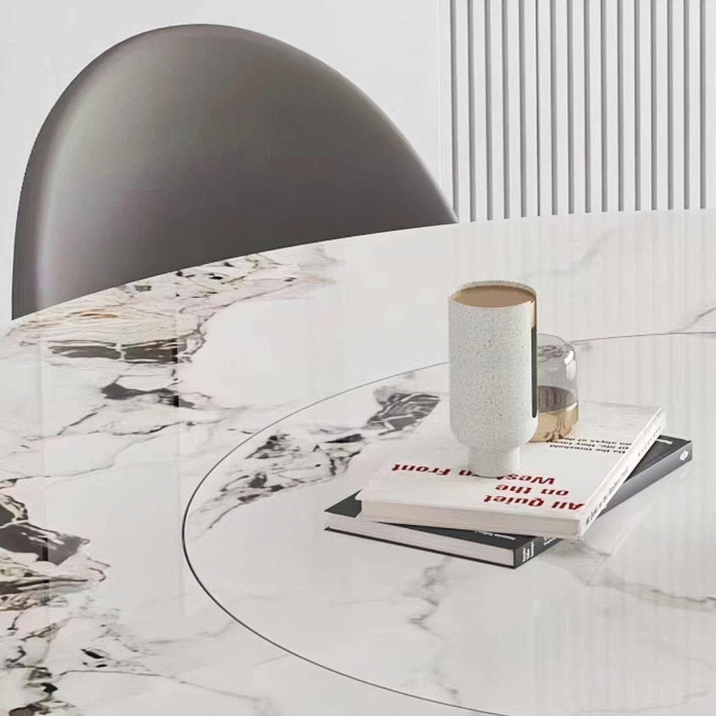 New Luxury Dining Tables Dining Room Furniture Cream White Sintered Stone Counter Top Dining Table Set