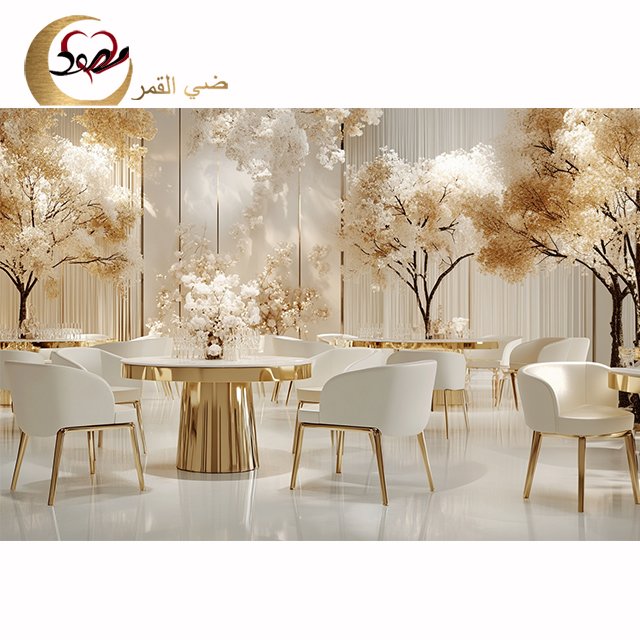 Selling Modern Wedding Furniture Stainless Steel Gold Event Banquet Dining Table