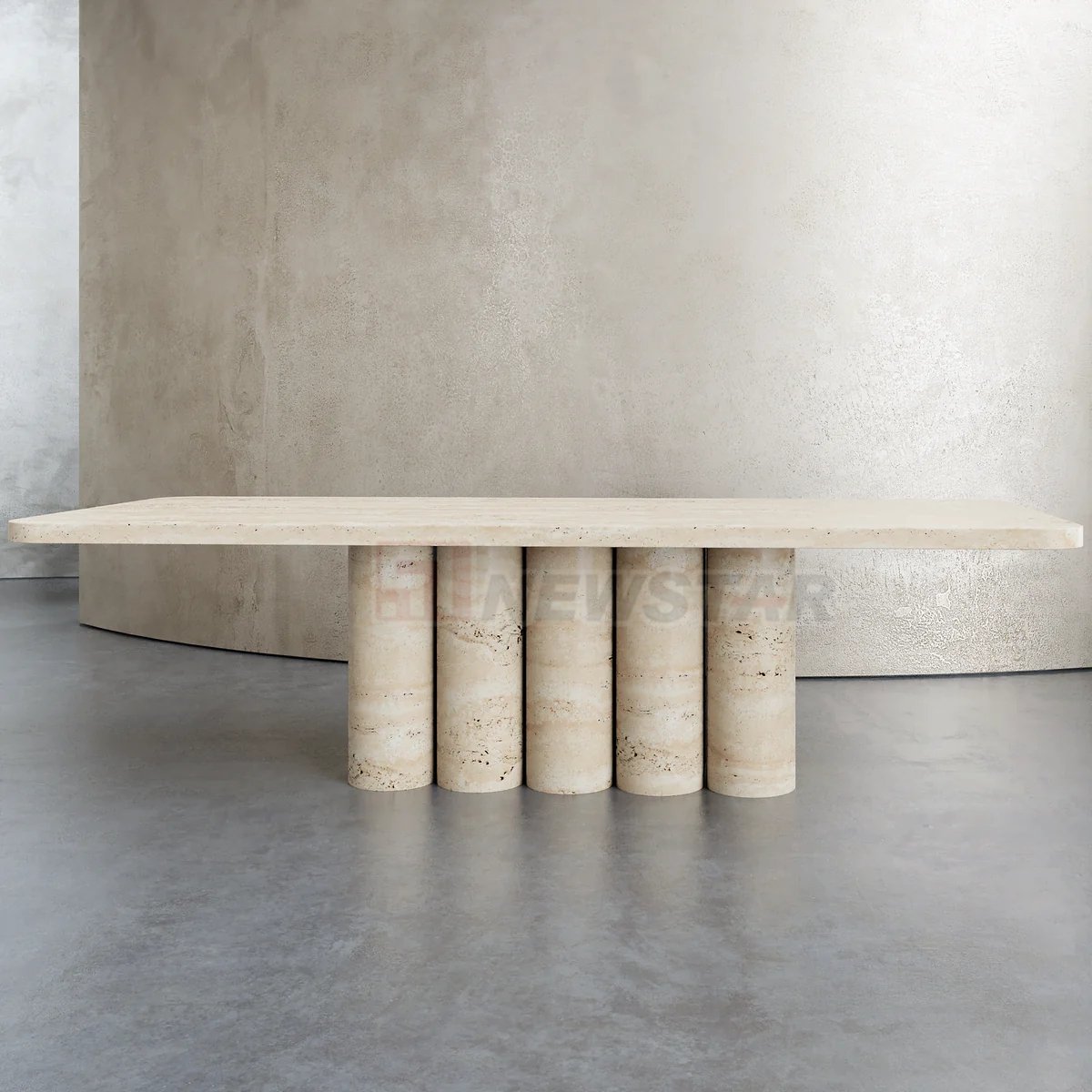 Newstar Nature Stone Luxury Dining Table Home Furniture Dining Room Restaurant Rectangle Marble Table Set