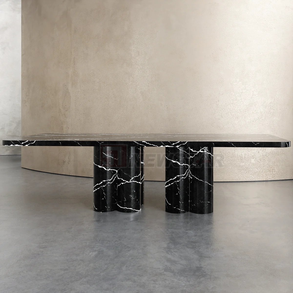 Newstar Nature Stone Luxury Dining Table Home Furniture Dining Room Restaurant Rectangle Marble Table Set