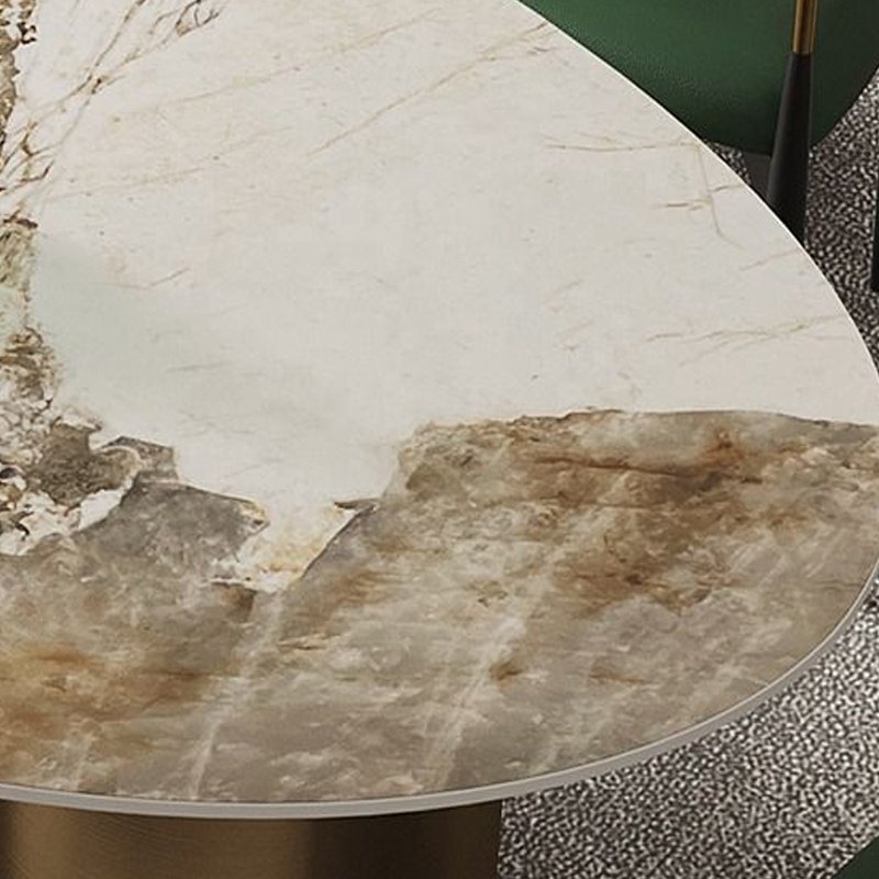 Modern stainless steel Design Villa Dining Table Furniture Rock Plate Top Metal Leg Restaurant Table For Living Room Hotel