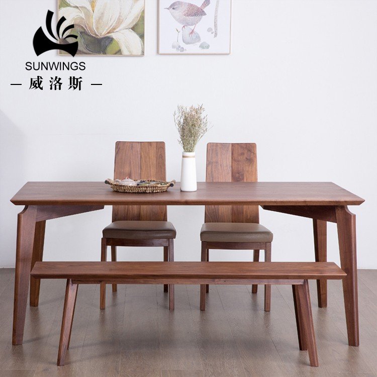 European Modern Simply Dining Room Furniture Wood Dining Table Set Home Furniture Wooden Custom Size Unique Design Solid 1 Piece