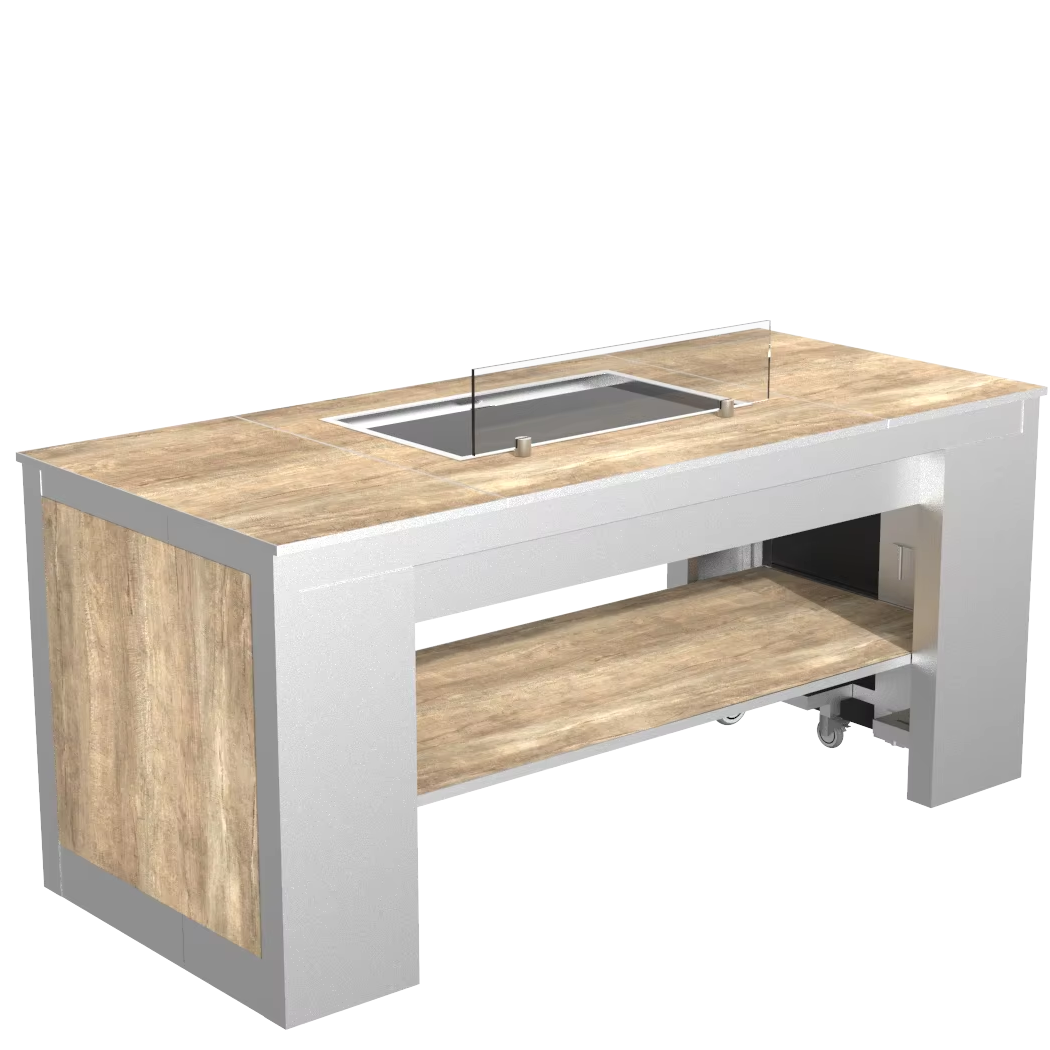 Multi-Person Large Roast Terrace Buffet Station Cooking Hotel Exclusive Buffet Table