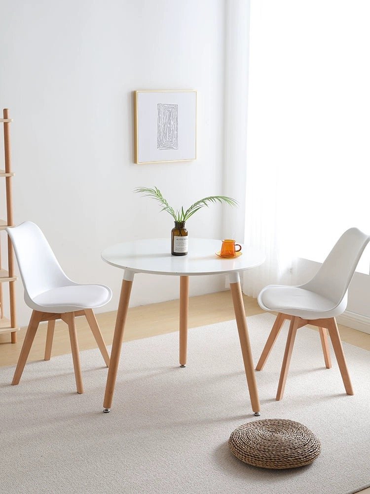 Factory Directly Customize Beech Wood MDF Design Modern Simple High Glossy Dining Table Set For Small Spaces Home Furniture