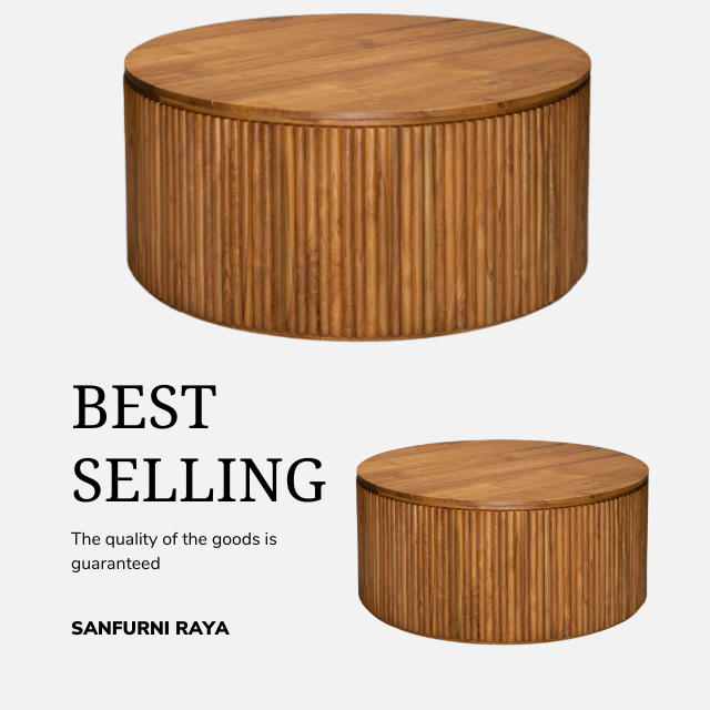 Outdoor furniture hotel furniture hotel table with solid wooden low round hotel table new manufacturing