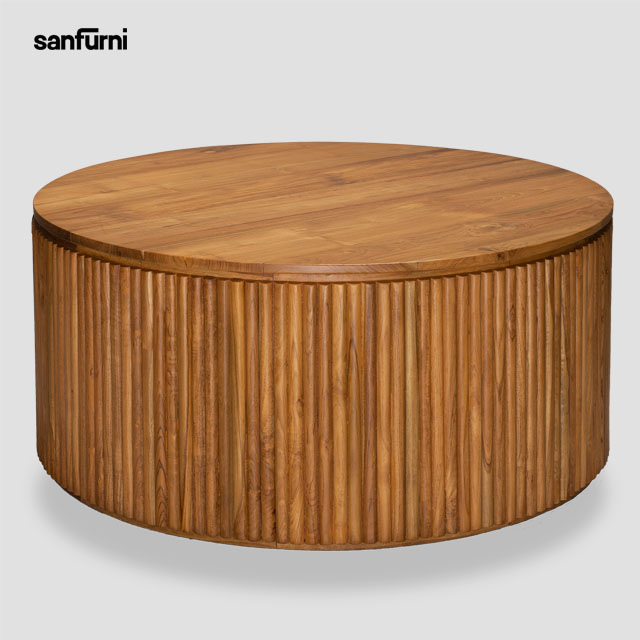 Outdoor furniture hotel furniture hotel table with solid wooden low round hotel table new manufacturing