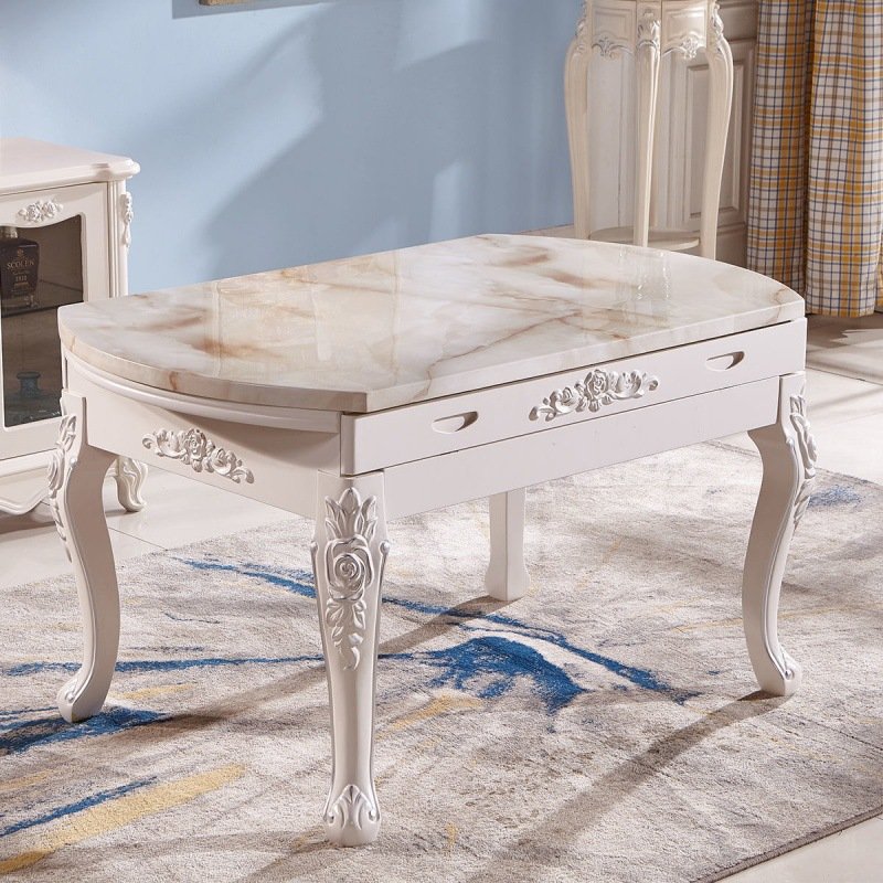 Home Furniture Modern Dining Room Set Customized Luxury Natural Marble Rectangular Marble Dining Table