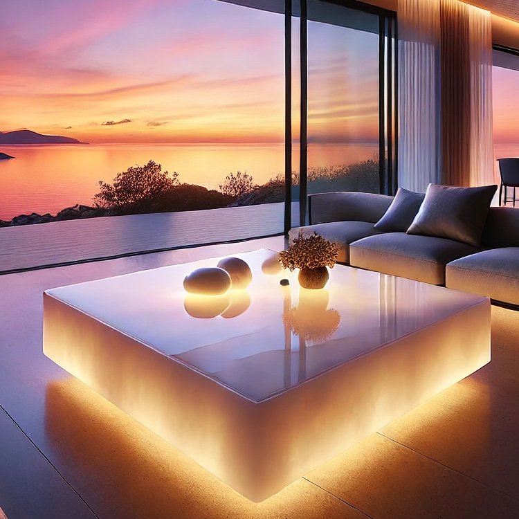 Hot Sale Villa Restaurant Apartment Renovation Stone Table Kitchen Dining Table Bedroom Living Room Decorate Light Up Desk