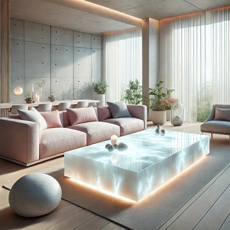 Hot Sale Villa Restaurant Apartment Renovation Stone Table Kitchen Dining Table Bedroom Living Room Decorate Light Up Desk
