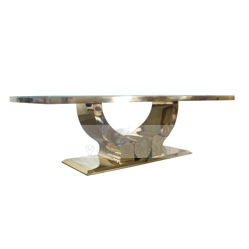 Modern Gold Stainless Steel Wedding Table Furniture for Banquet & Event Spaces Hotel Furniture