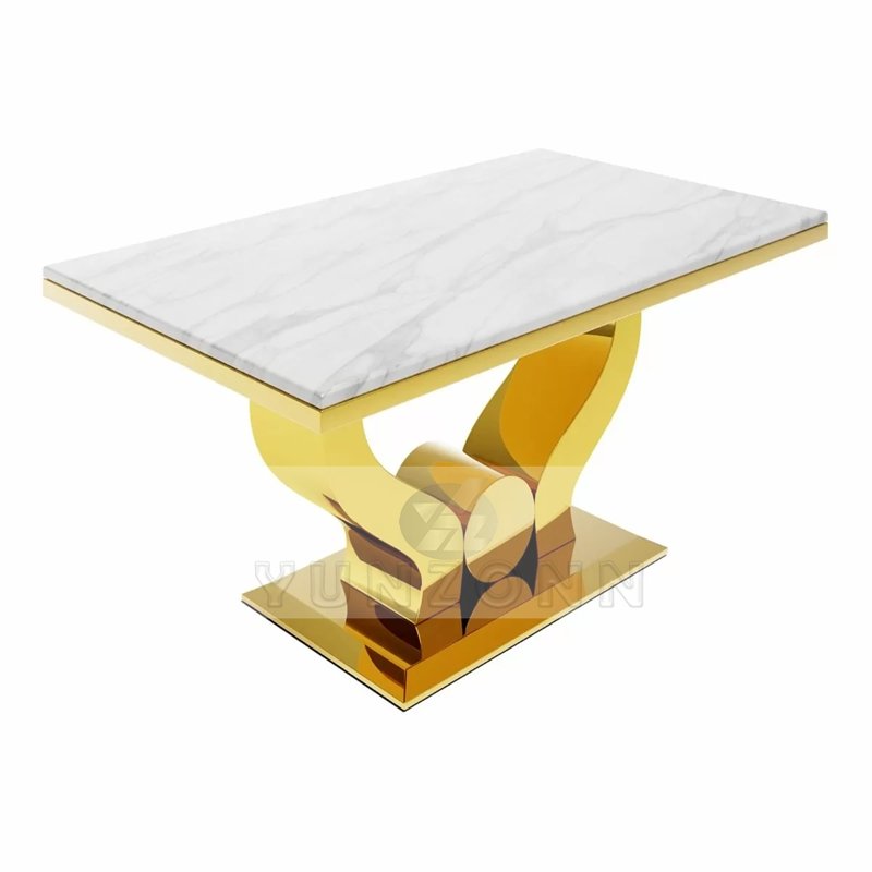 Modern Gold Stainless Steel Wedding Table Furniture for Banquet & Event Spaces Hotel Furniture