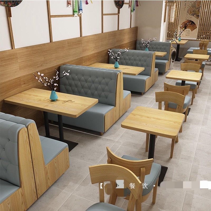 Style New Wood Tables Chairs Comfortable Dining Room Furniture for Home Use Restaurants Cafes Coffee Dessert Shops