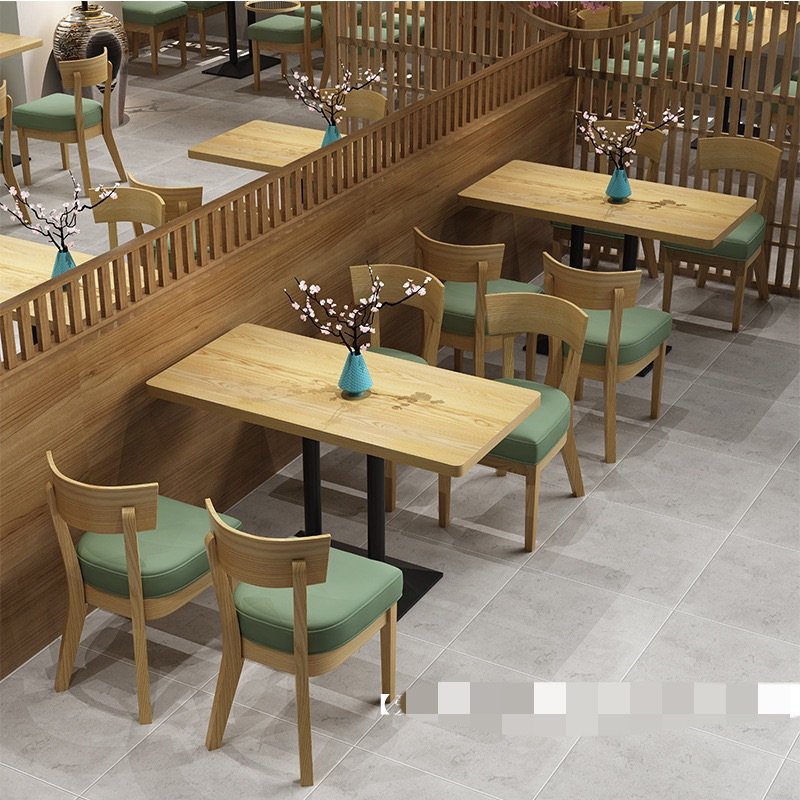 Style New Wood Tables Chairs Comfortable Dining Room Furniture for Home Use Restaurants Cafes Coffee Dessert Shops