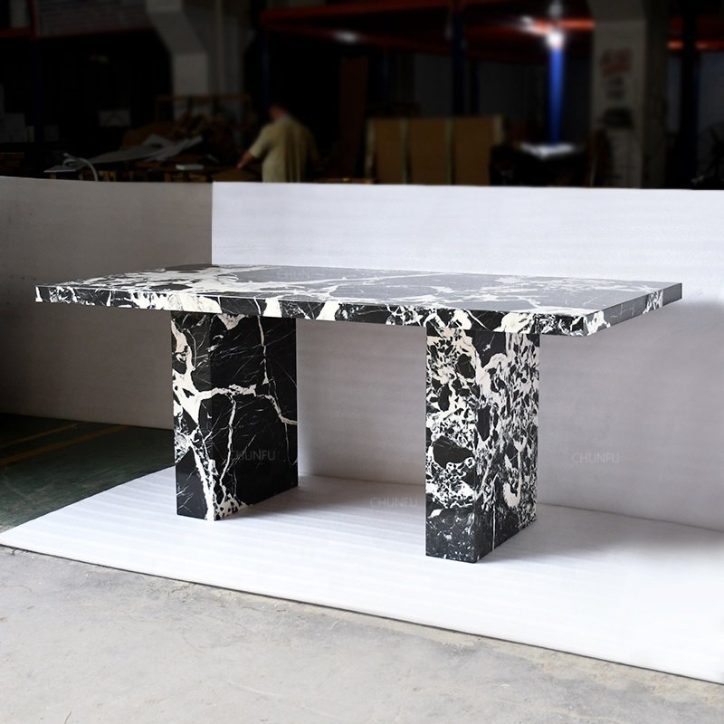 Cupola carved dining room furniture restaurant tables marble plinth limestone block travertine dinning table