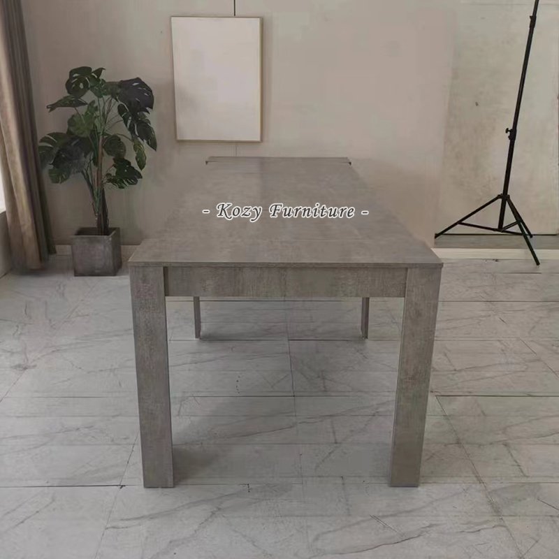 Hot Sales High Gloss Stretched Big Size Dining Table with Metal Base