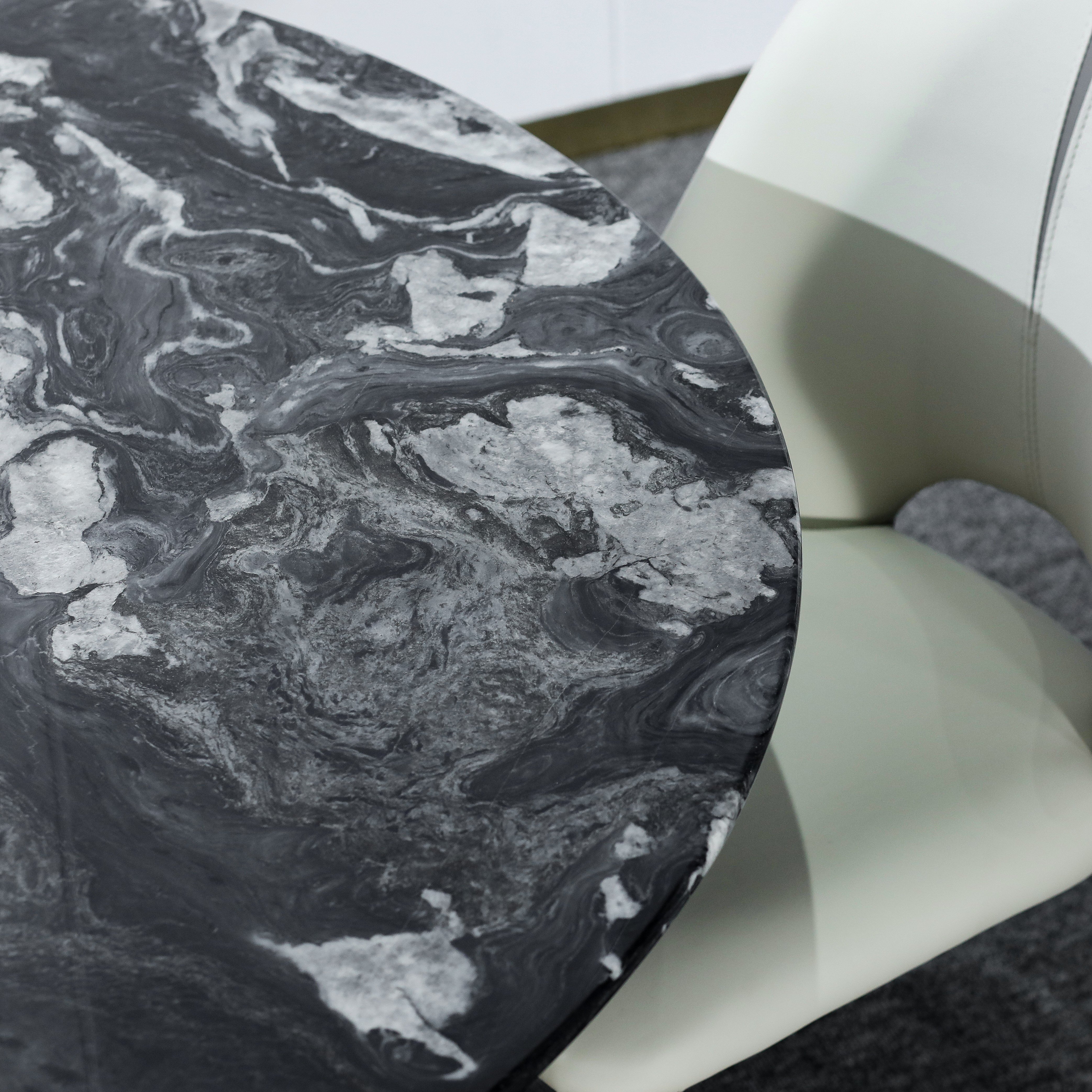 Modern Home Furniture Round Dinning Table Round Marble Dining Table With Stainless Steel Frame