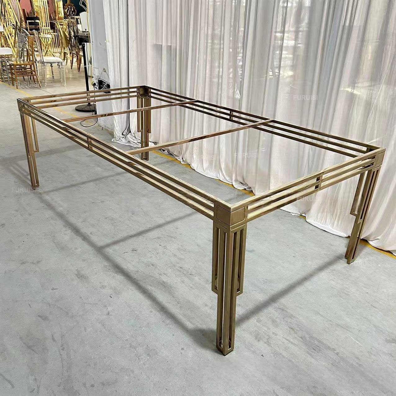 High Quality Stainless Steel Star Hotel Wedding Table Long Size Rectangle Banquet Tables