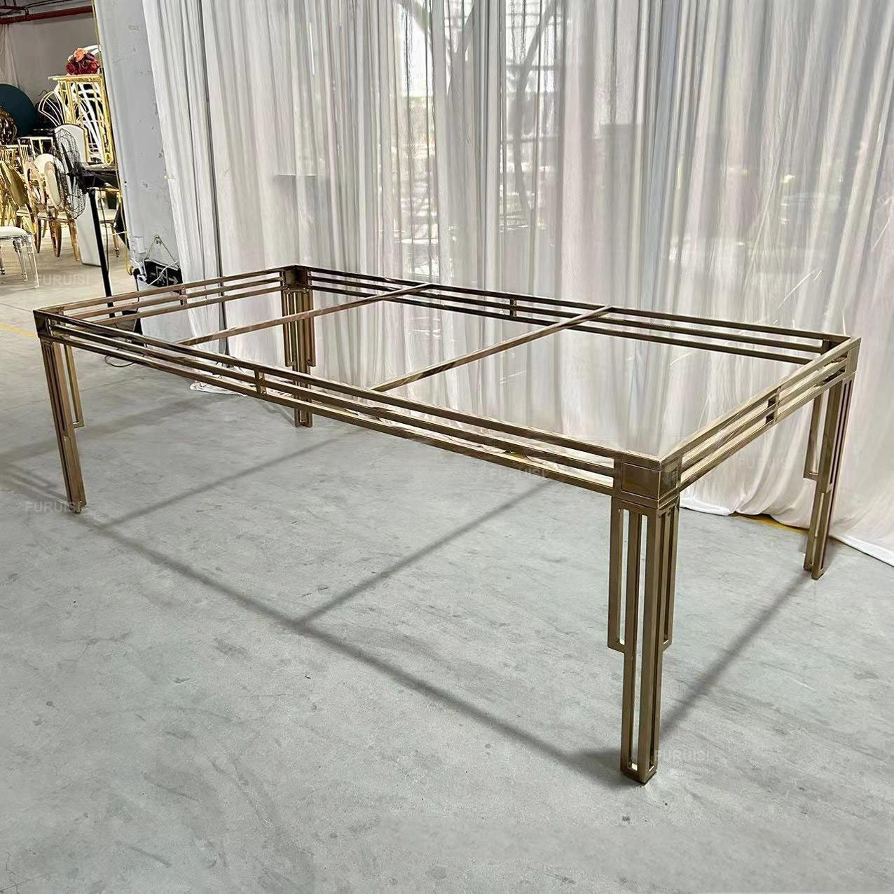 High Quality Stainless Steel Star Hotel Wedding Table Long Size Rectangle Banquet Tables