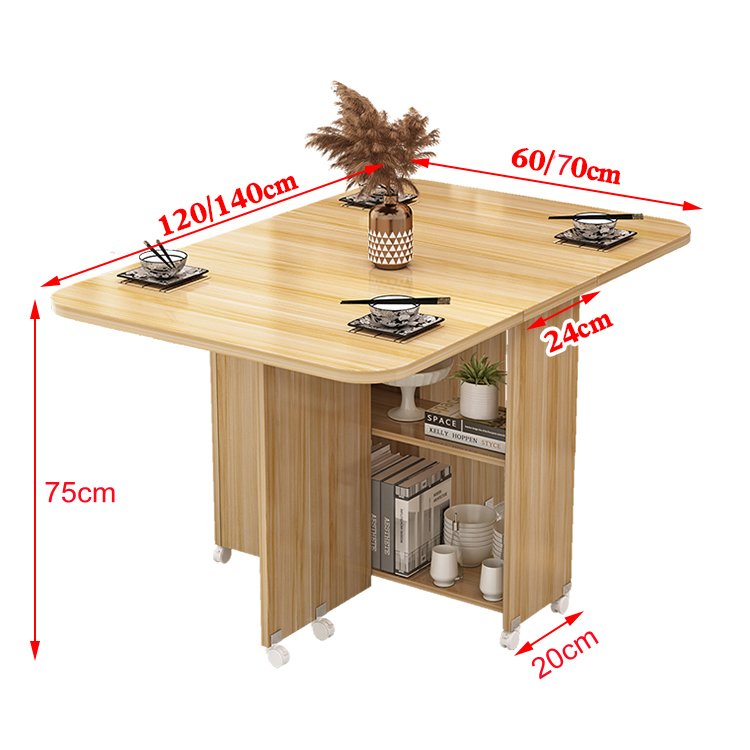 New Design Space Saving Indoor Wooden Folding Dining Table for Home Dining