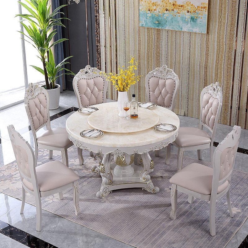 Natural Luxury Onyx Marble Round Dining Table White Jade Onyx Stone Dining Table with Turntable