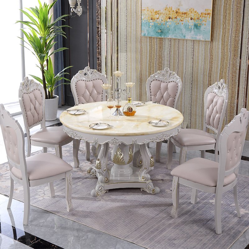 Natural Luxury Onyx Marble Round Dining Table White Jade Onyx Stone Dining Table with Turntable