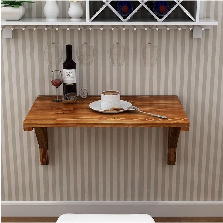 Space Saver Dining Table Small Collapsible Rectangular Wood Shelf Desk Wall Mounted Folding Dining Room Furniture Home Furniture