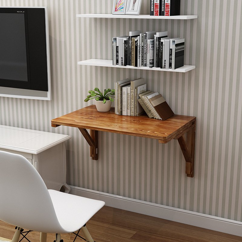 Space Saver Dining Table Small Collapsible Rectangular Wood Shelf Desk Wall Mounted Folding Dining Room Furniture Home Furniture