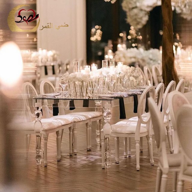 Popular banquet hall restaurant clear acrylic dining table wedding