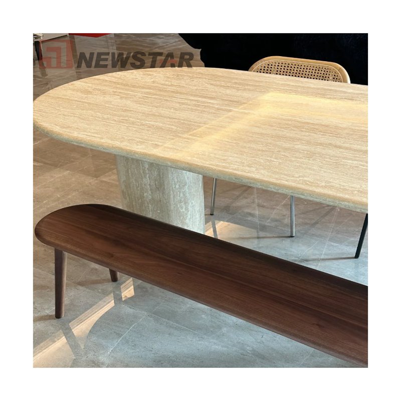 Modern Fashion Hot Sale Natural stone travertine dining tables custom kitchen desk luxury home travertine marble dining table