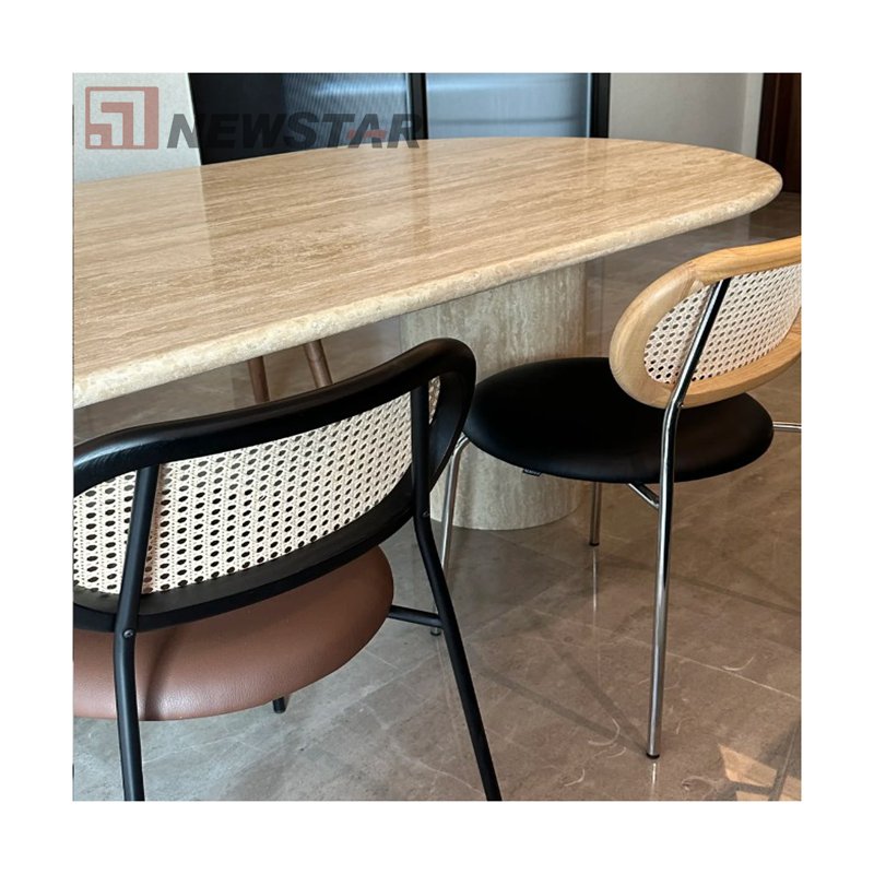 Modern Fashion Hot Sale Natural stone travertine dining tables custom kitchen desk luxury home travertine marble dining table