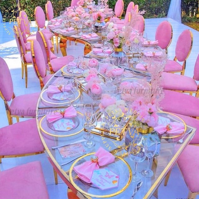 Serpentine to Round Wedding restaurant banquet dining room furniture set of 4 with round table