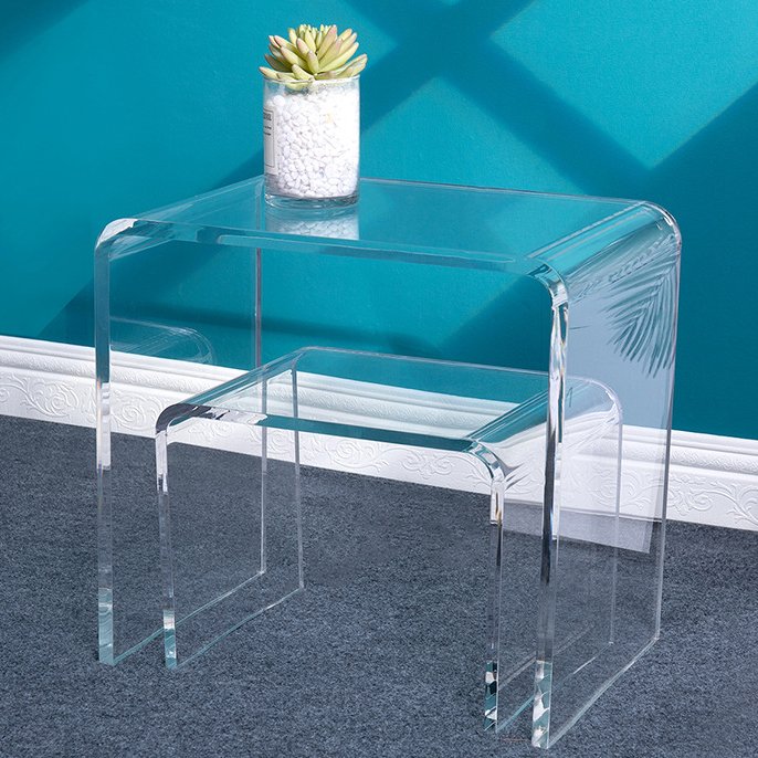 Acrylic Plexiglass Furniture Transparent Coffee Table Sofa Side Table