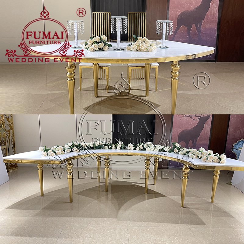 Centre Party Banquet Luxury Serpentine Wedding Large White Dinning Tables