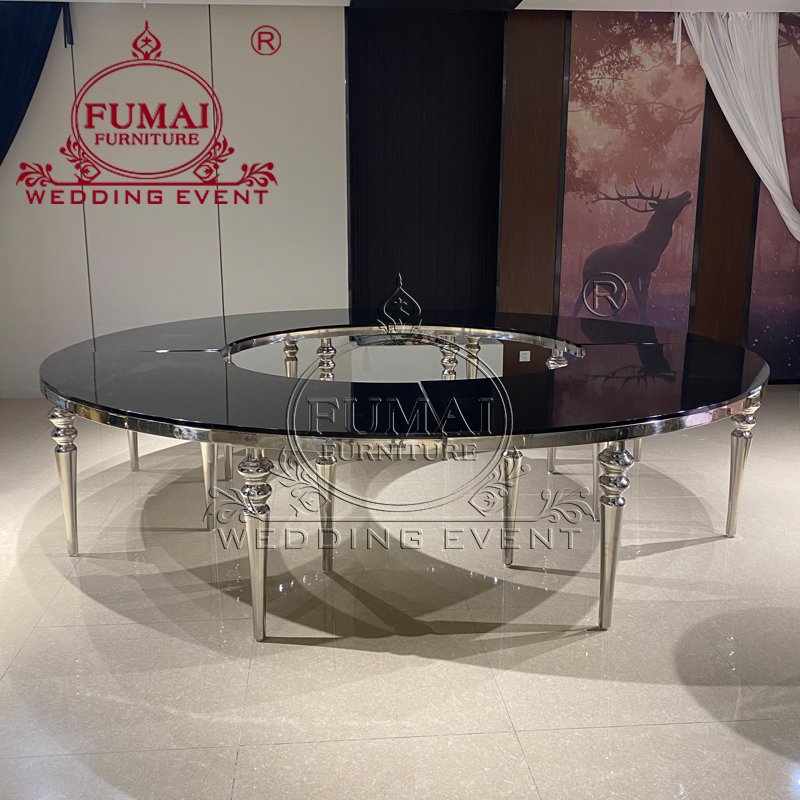 Centre Party Banquet Luxury Serpentine Wedding Large White Dinning Tables