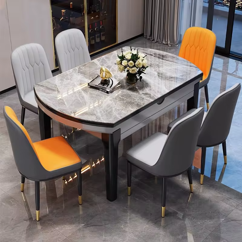 Modern Home Furniture Dinning Table Set 6 Seater Marble Dining Table For Restaurant