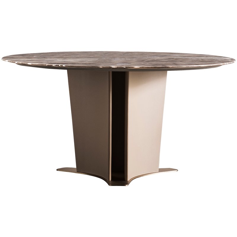 Furnistyle Luxury Design Ebony Wood Dining Table Set Round Shape Solid Wood Dining Table High-end Modern Dining Table Set