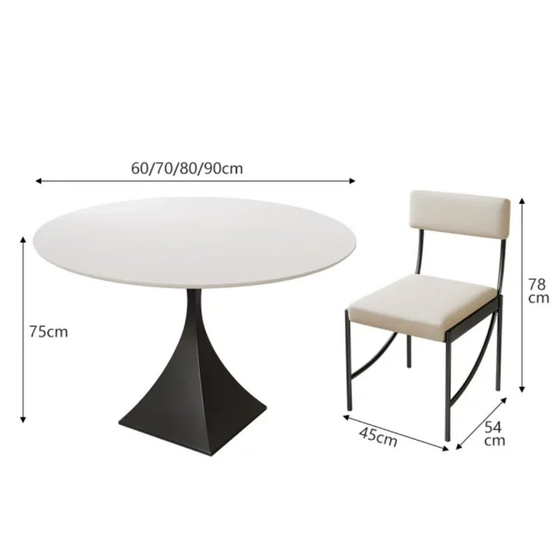 Italian Minimalist Sintered Stone Round Dining Table Set For 4 Home Small Household Balcony Negotiation Dining Table And Chairs
