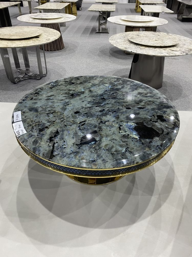High Quality Custom Blue Emerald Marble luxury Stone dining table Stone Furniture for Hotel Home custom furniture manufacturer