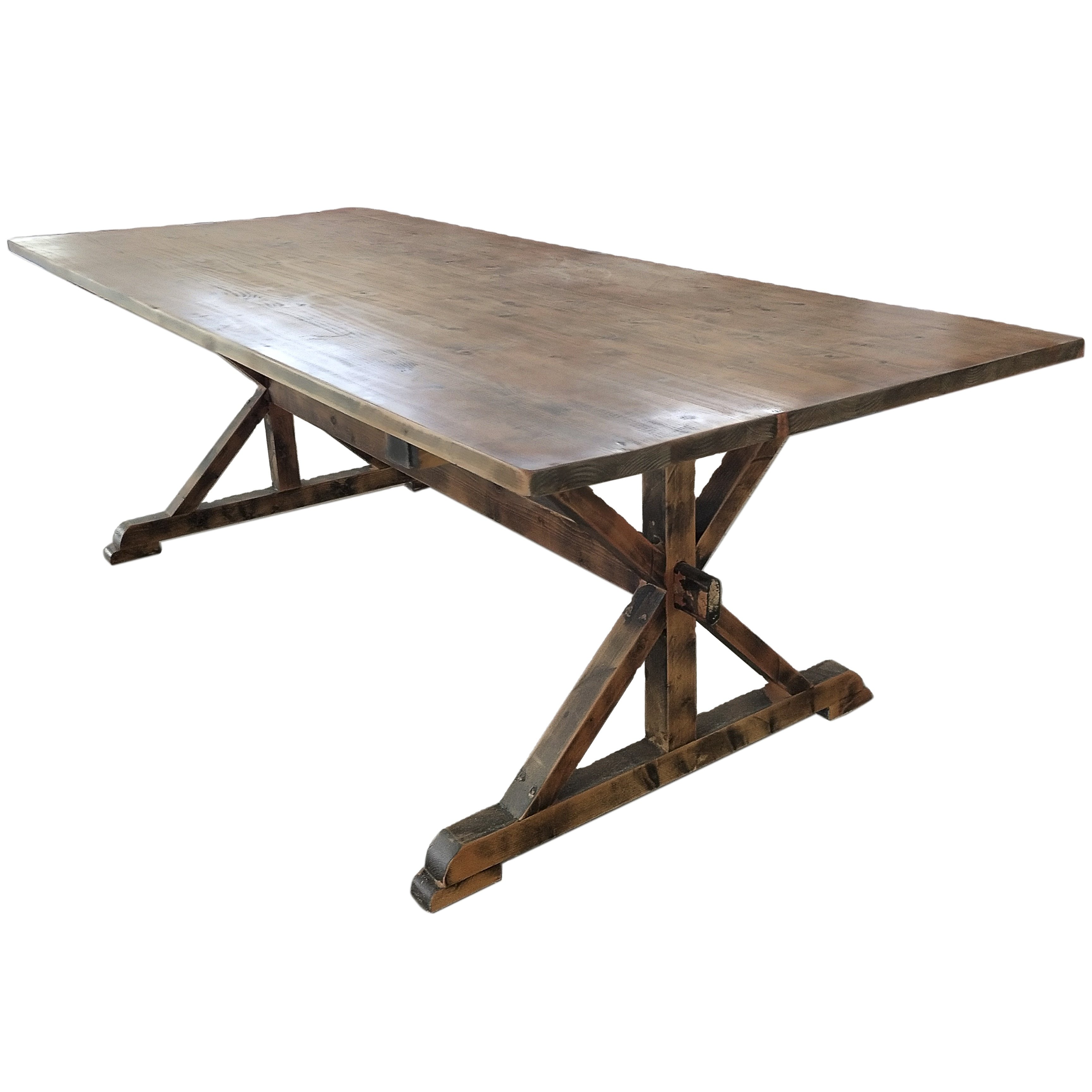 Sunzo Furniture Wooden Rectangle Rustic Dining Wedding Banquet Event Farm Hotel table for Outdoor Garden