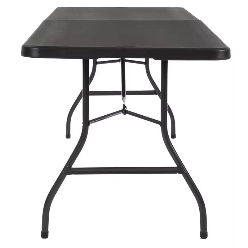 High Quality Black 6ft HDPE Portable Outdoor Camping Events Rectangular Plastic Mesa Plegable Hotel Rental Folding Table