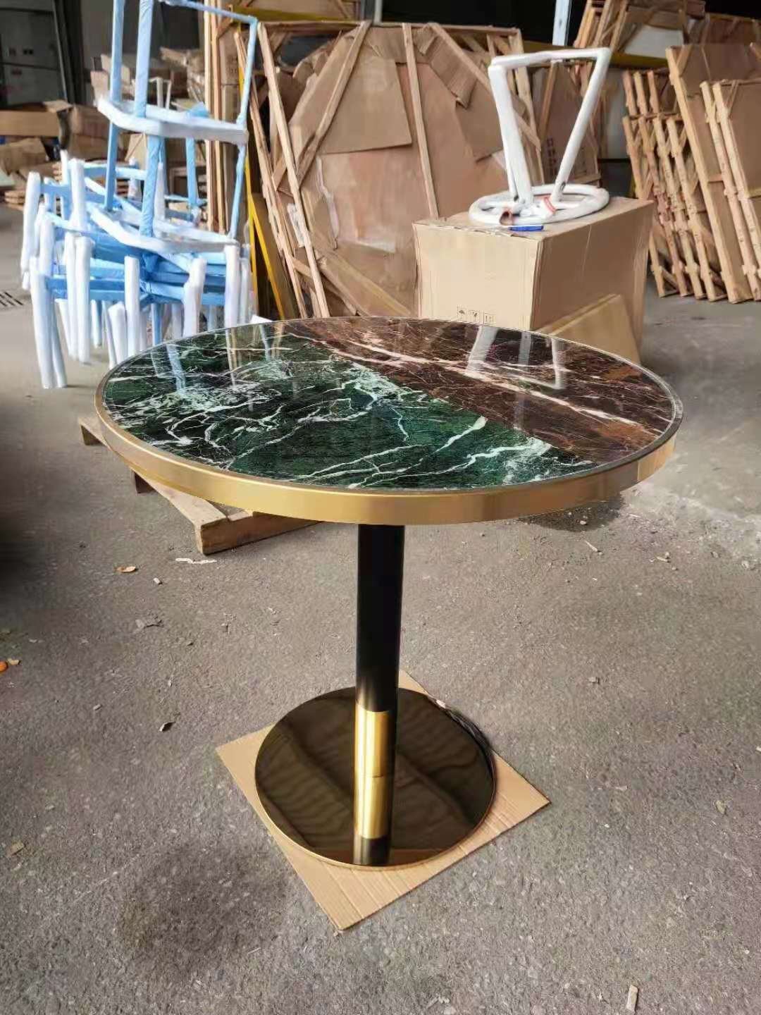 black stainless steel table hotel furniture