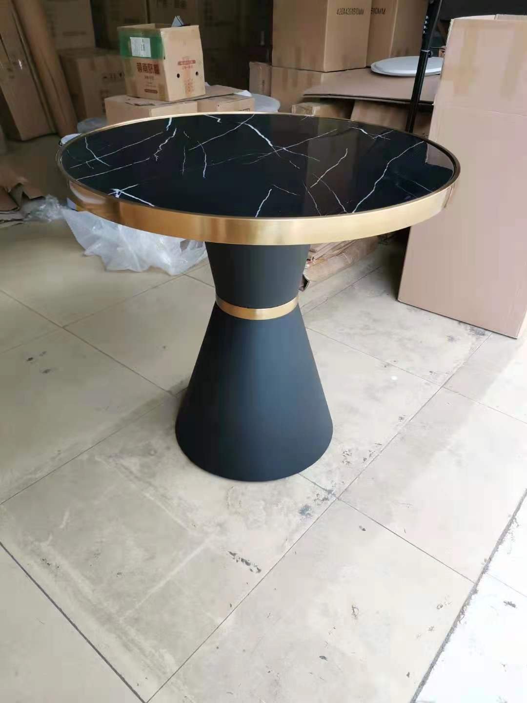 black stainless steel table hotel furniture